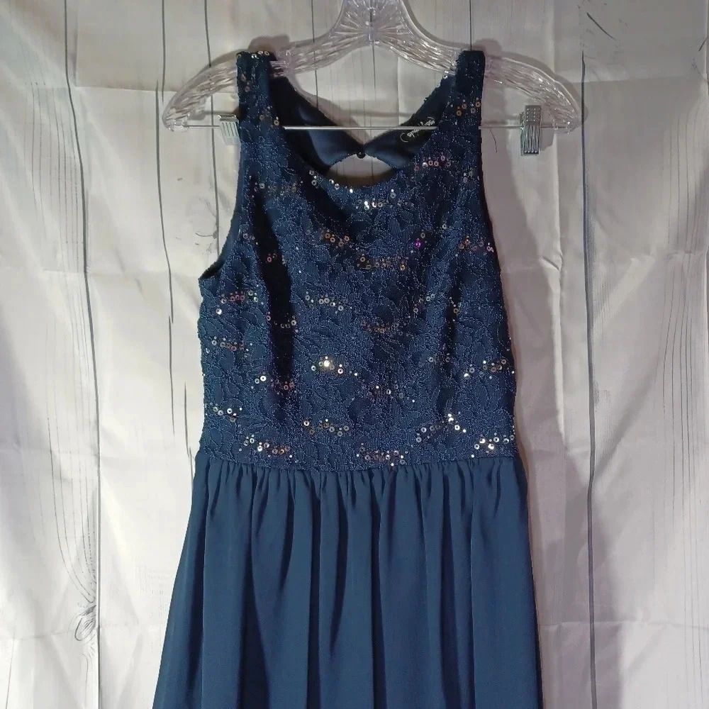Speechless navy blue sleeveless formal night out fit & flare dress - Picture 4 of 11